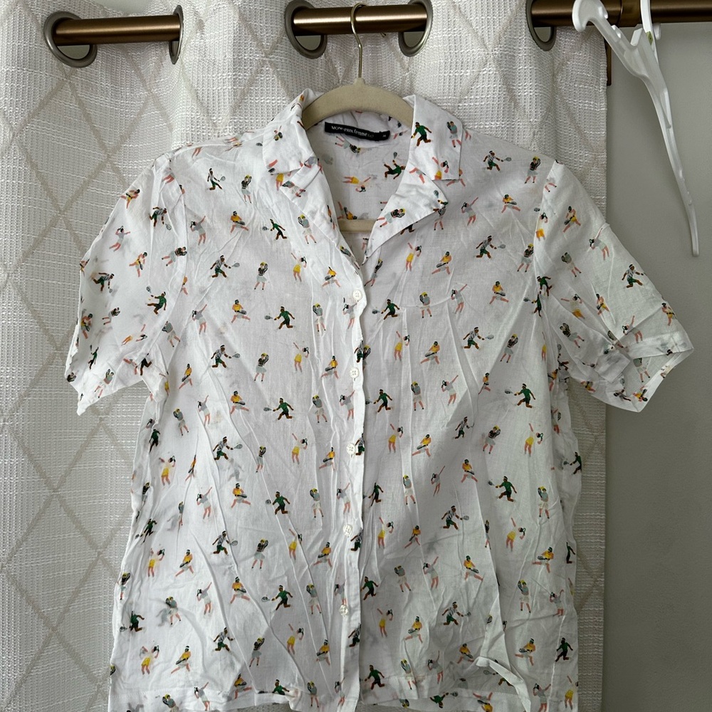 French brand Monoprix Femme cotton Women's White Blouse